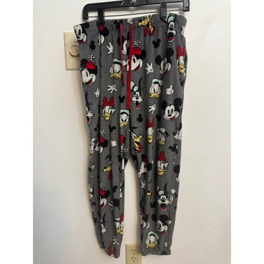 Disney Mickey and Friends Grey Fleece Pajama Pants M 8-10 Joggers